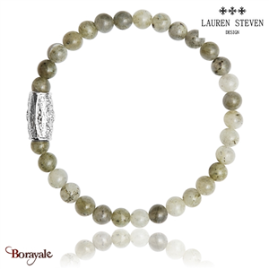Bracelet Perles Lauren Steven Labradorite Perles de 6 mm Taille M 19,5 cm