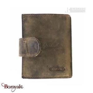 Porte cartes - monnaie Kaszer collection Oregon en cuir de vachette brut 520802-
