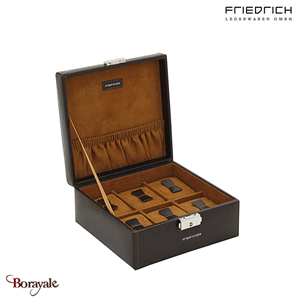 Coffret boite 6 montres, Friederich 1923 série Bond, brun 20069-3