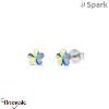 Boucles d'oreilles SPARK With EUROPEAN CRYSTALS : Fleurette - Aurore Boréale