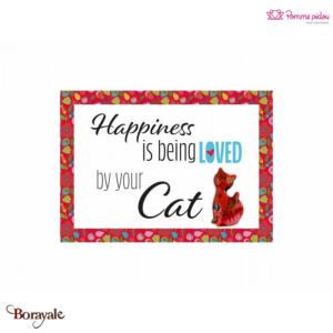Plaque métallique décorative Cats Pomme Pidou Happy Pet Quote