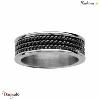 Bague THABORA Homme Fils torsadés 3 rangs de câbles noirs Taille 56