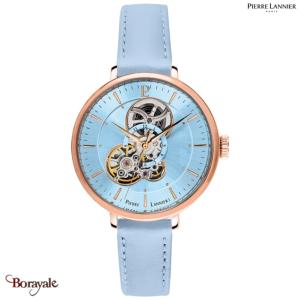 Montre PIERRE LANNIER Collection MELODIE doré rose cuir automatique Femme