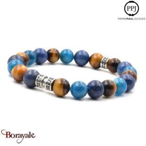 Apatite, Tigre, Deep blue: Bracelet Pierres fines 8 mm PPJ Taille M
