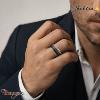 Bague Thabora homme acier - carbone - câble T68 - réf. T160409-68