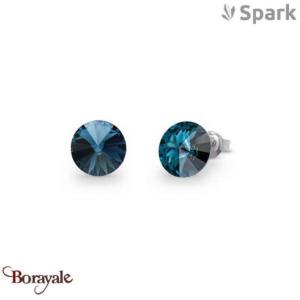 Boucles d'oreilles SPARK With EUROPEAN CRYSTALS : Sweet Candy 8mm - Bleu Montan