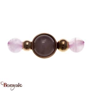 Collection Perles Bracelet YOLA perles et acier rose doré Quartz roze IG-329