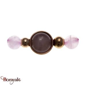 Bracelet Yola Nature Perle de pierre Acier plaqué IP rose IG-329
