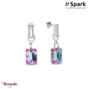 Boucles d'oreilles SPARK Silver Jewelry : Octagon - Vitrail Light