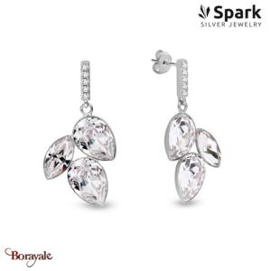 Boucles d'oreilles SPARK Silver Jewelry : Arcadia - Blanc cristal