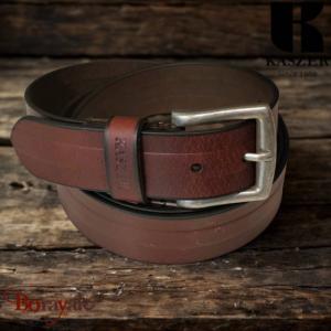 Ceinture KASZER Indiana en cuir de buffle pleine fleur bordeau foncé - 577804-C6
