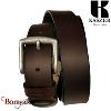 Ceinture Kaszer Indiana en cuir de buffle pleine fleur marron foncé ciré