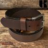 Ceinture Kaszer Indiana en cuir de buffle pleine fleur marron foncé lisse