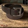 Ceinture Kaszer Indiana en cuir de buffle pleine fleur marron foncé