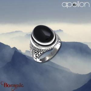 Chevalière Apollon argent et Onyx Homme  HH107-62