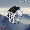 Chevalière Apollon acier et onyx Homme  IH-120-62