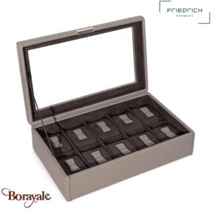 Coffret boite 10 montres, Friederich 1923 serie Bond grain croisé 20113-3