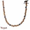 Collier All Blacks bijoux Homme Bois, pierre de lave, acier 682441