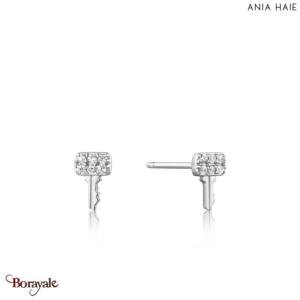 Boucles d'oreilles Ania Haie Under Lock & Key argent 925° plaqué rhodium de haut