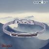 Bracelet Apollon 3 câbles  acier et plaque noire Homme  HA-347