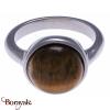 Bague Yola Nature Cabochon Œil de tigre Acier poli IG-119-54