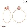 Boucles d'oreilles Quartz rose, Collection: Nature et élégance YOLA