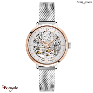 Montre PIERRE LANNIER Collection AUTOMATIQUE argenté milanais Femme