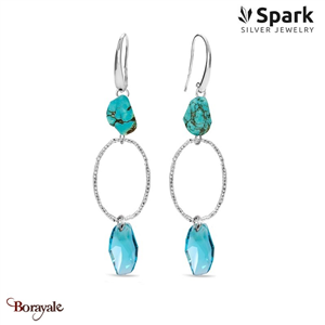 Boucles d'oreilles SPARK Silver Jewelry : Meteor - Turquoise