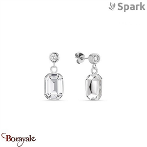 Boucles d'oreilles SPARK With EUROPEAN CRYSTALS  : Royal - Cristal blanc