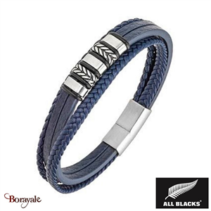 Bracelet ALL BLACKS Acier et cuir 3389556822890 AB-682289