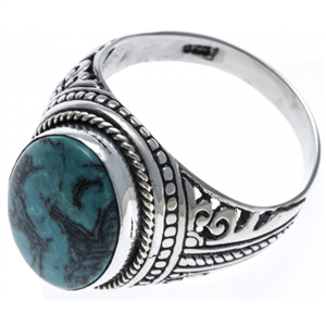 Chevalière Apollon argent et Turquoise Homme  HH108-62