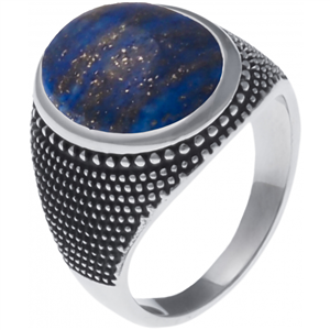 Chevalière Apollon acier et lapis lazuli Homme  IH-122-62