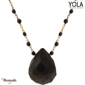 Collier Géode d'obsidienne Collection Nature et élégance YOLA NATURE
