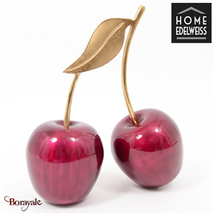 Cerise 41 cm Home Edelweiss collection : Gaia Rouge nacré et or