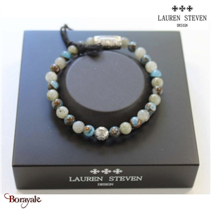 Bracelet Prosperite Lauren Steven Labradorite Perles de 6 mm Taille L 20,5 cm