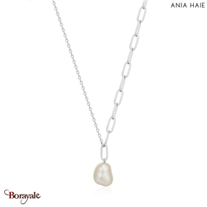 Pearl Of Widsom, Collier Argent plaqué rhodium  ANIA-HAIE N019-03H
