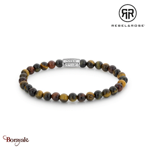 Bracelet Rebel & Rose 6 mm Œil de tigre 3 couleurs