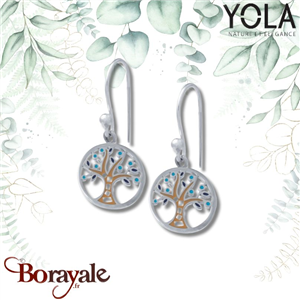 Boucles d'oreilles Nacre et émail Collection Arbre de vie YOLA NATURE