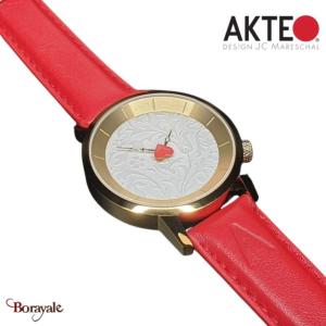 Montre AKTEO Amour dentelle tulipes art déco ronde EAm01H