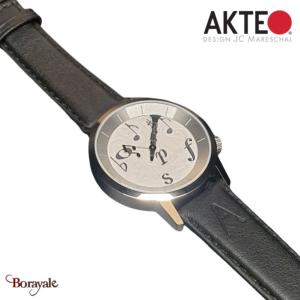 Montre AKTEO Art - Musique Clarinette 38 mm argent ronde AMu36