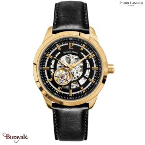 Montre PIERRE LANNIER Collection AUTOMATIC doré cuir