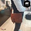 Sac besace Bear Design en Cuir de vachette grainé Cognac Collection : Callisto-p