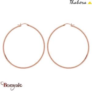 Boucles d'oreilles THABORA créoles simples fils ronds, 60 mm acier