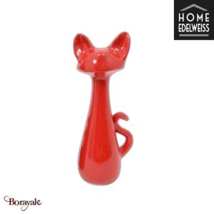 Chat assis 37 cm Home Edelweiss collection : Felix Rouge nacré