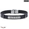 Bracelet Acier et cuir italien noir, Collection: homme APOLLON