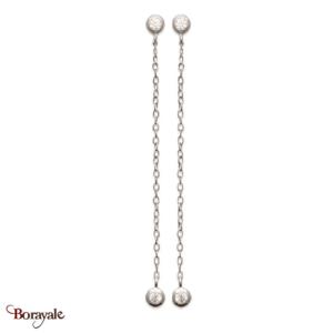 Boucles d'oreilles argent 925° rhodié Borayale Collection : Les étincelantes