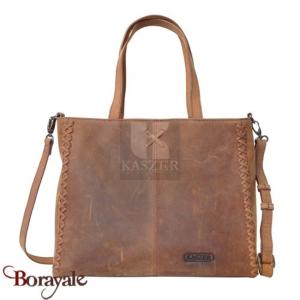 Sac à main KASZER collection Nevada Marron naturel clair touché velours 20831-C6