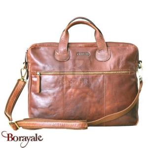 Cartable Serviette kaszer collection Concord en cuir de vachette cognac 233304-C