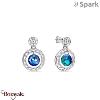 Boucles d'oreilles SPARK With EUROPEAN CRYSTALS  : Ajour Circle - Bleu Bermudes