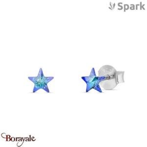 Boucles d'oreilles SPARK With EUROPEAN CRYSTALS  : Small Star - Bleu Bermudes